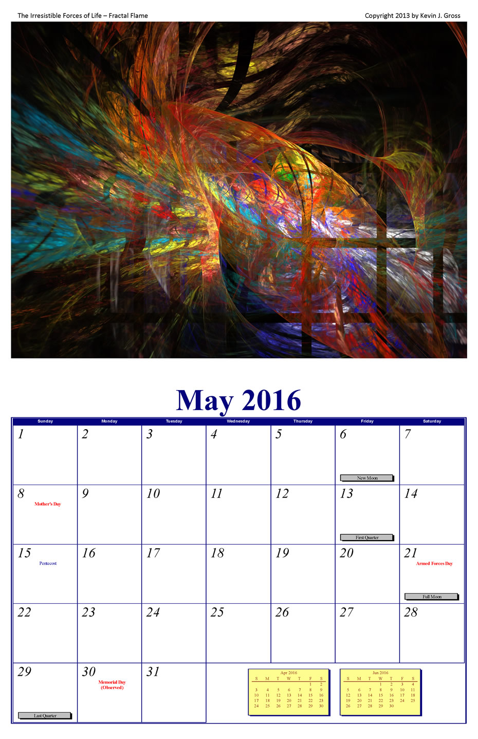 2016 Fractal Calendar