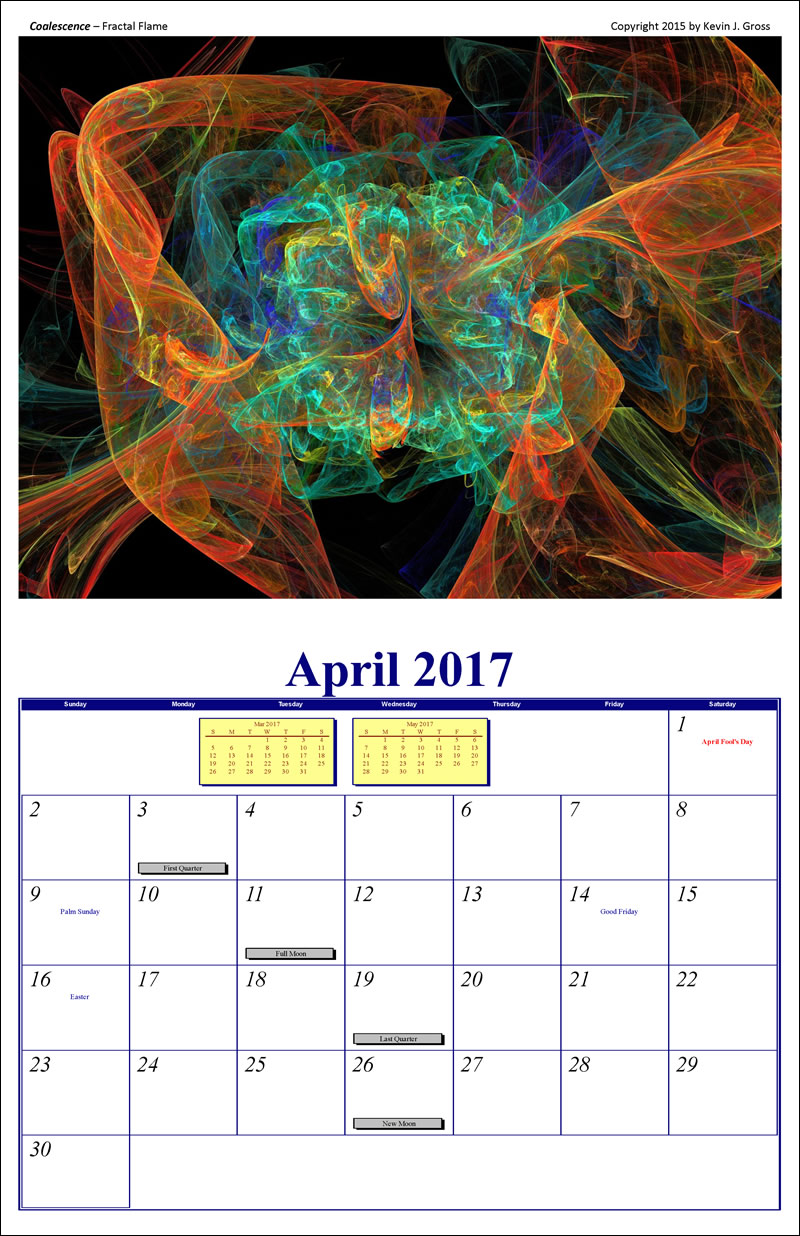 2017 Fractal Calendar