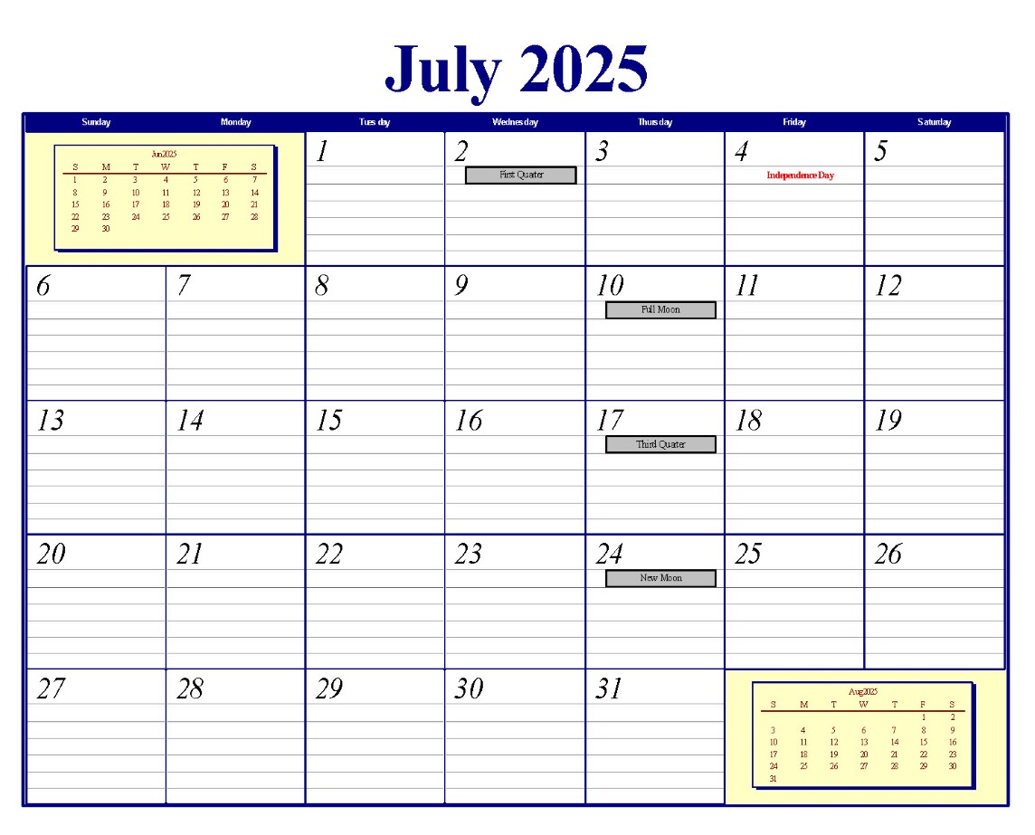 July Lined 1200